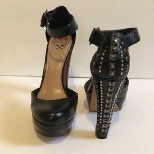 Black studded Vince Camuto heels
